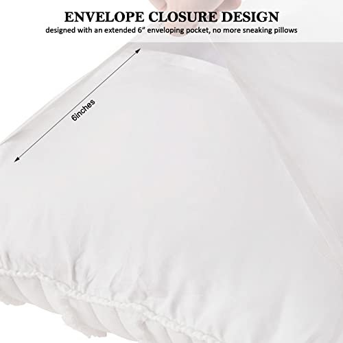 Bosowos BS001-WHITE Queen Size Pillow Shams Set Of 2, Ultra Soft Breathable 20 X 30 Inches Pillow Case Envelope Closure, Microfiber Farmhouse Bed Pillowcases thumb #3