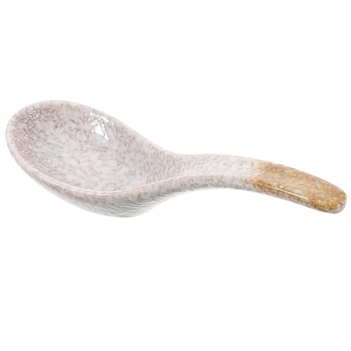 UTHCLO Cuchara De Cerámica Vintage Cuchara Asiática Cuchara Sopera Cucharas De Sopa Chinas Cuchara Japonesa Cucharas Chinas Cuchara De Sopa Coreana Cuchara China Cuchara De Ramen Yellow