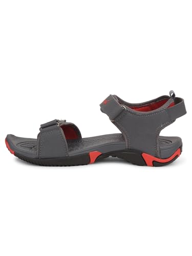 Image of Liberty Leap7x BLAIR-13 Men Sporty Casual Sandals, Black & Grey - Sporty Look Sandals for Men with Velcro Strap - Stylish Sandal for Man - Lightweight and Comfortable Footwear