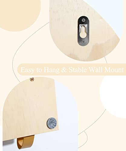 Maxpeuvon Kids Bathroom Mirror With Shelf, Entryway Home Organizer Arched Wood Boho Storage Mirrors For Wall Decor, Bathroom, Bedroom- 14"×18" #TOP6