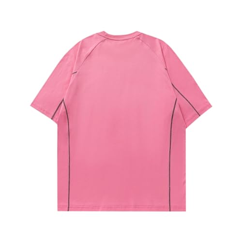 Mens Short Sleeve Shirts 2024 Loose Cotton Crew Neck Summer Tshirts Fashion Y2k Oversized Teen Boys Baggy Tees Tops4