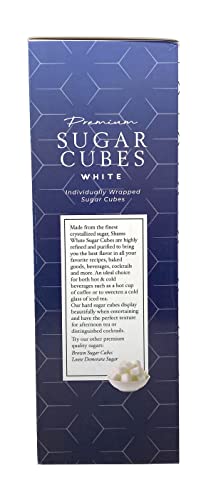 Shams Kosher Sugar Cubes – White Pure Cane Sugar Cubes, Non-GMO, Vegan, Certified Kosher - Individually Wrapped Sugar Cubes for Coffee, Cocktails, Tea 17.6 Ounce