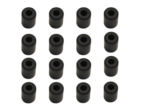Image of Penn Elcom Small Black Rubber Feet with Steel Washer - Combo Pack of 16 | Anti-Vibration Feet for Cabinets, AV Equipment, Cases, Electronics | Shock Absorbing Bumper Pads (O - 25.mm, H - 32mm)