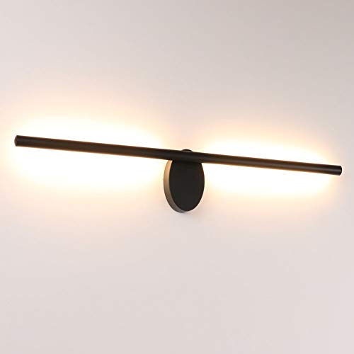 Preisvergleich Produktbild Klighten LED Wandleuchte Innen Spiegelleuchte Warmweiß 3000K Badlampe 16W für Wohnzimmer Schlafzimmer Treppenhaus Flur Wandbeleuchtung 71CM Schwarz