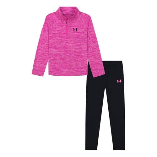 Under Armour Kids Quarter Zip Tracksuit Set Infants Black/Pink 2-3 Years