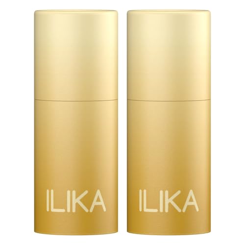 ILIKA 100% Natural Lip Balm - Organic, Plastic-free, Vegan, Cruelty-Free, Vitamin E, COSMOS Certified, PETA Certified, 2-Pack Unscented, All-Day Moisture, 0.15 oz each