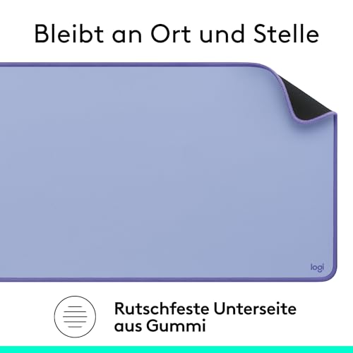 Logitech Desk Mat - Studio Series, multifunktionale große Unterlage, erweiterte Mausmatte, Anti-Rutsch-Gummiboden, spritzwassergeschützt, langlebig - Lila