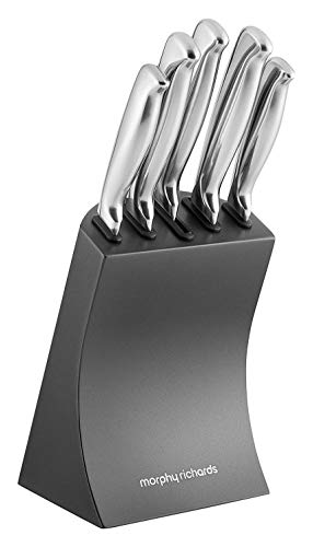 Morphy Richards Accents 974823 5 Piece Knife Block with High Grade Polished Stainless Steel, Titanium Morphy Richards Accents 974823 5 Piece Knife Block with High Grade Polished Stainless Steel, Titanium