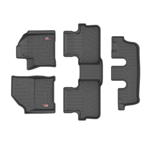 Image of GFX Tpv Premium 3D Life Long Car Floor Mats Compatible with Safari (2023) Onwards. Captain Seat, 6 Seater (Automatic) Black