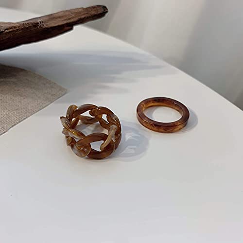 Yooestores82 Colorful Chunky Acrylic Resin Rings,Fashion Rhinestone Band Ring For Women Girls Stackable Statement Rings Silicone Ring Set Wedding Band (B) #TOP2
