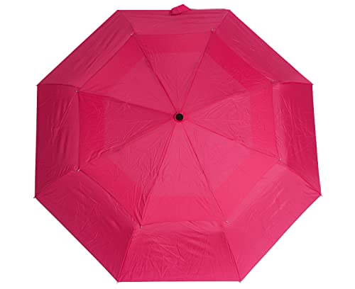 Sturmfester Regenschirm Taschenschirm Auf-Zu-Automatik klein leicht (Pink)