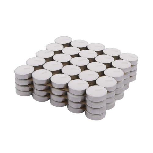 Image of Bindian Unscented Tea Light Candles, 100% Paraffin Wax, Smokeless Dripless Tealights for Home Decor, Diwali, Wedding, Spa, 1-1.5 Hour Burn Time (Pack of 300 White)
