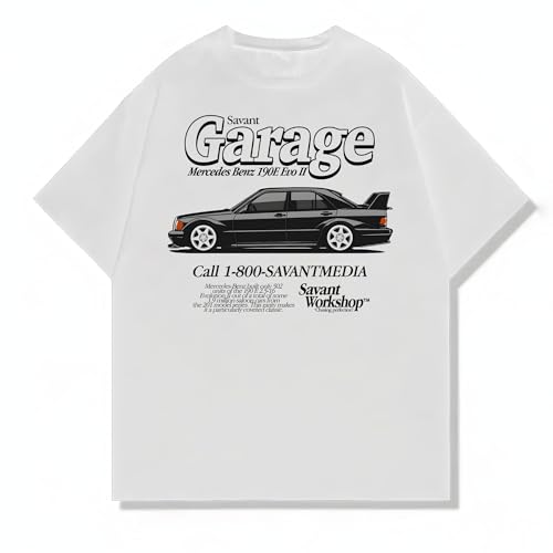 Retro Car Benz 190E Tee, Unisex Vintage Y2K Oversized Graphic T-Shirt, Streetwear Grunge Style, Relaxed Fit, Retro Aesthetic