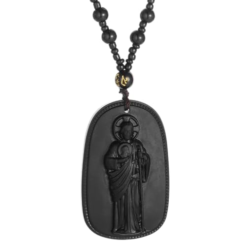 ANHDORJEWE Classic Jade Catholic Saint Benito Statue Pendant Necklace Men Women Saint Benedict Prayer Exorcism Jewelry Accessories Fashion Accessories Creative Gift