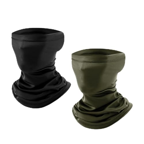 Zynqo - Funda elástica para cuello (2 unidades, para hombre y mujer, cuello elástico, transpirable, de secado rápido, gargantilla para esquí, carreras de motocicleta, bicicleta