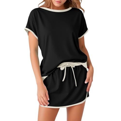 Ensemble jupe-short femme fluide contre l'inconfort des jupes d'été