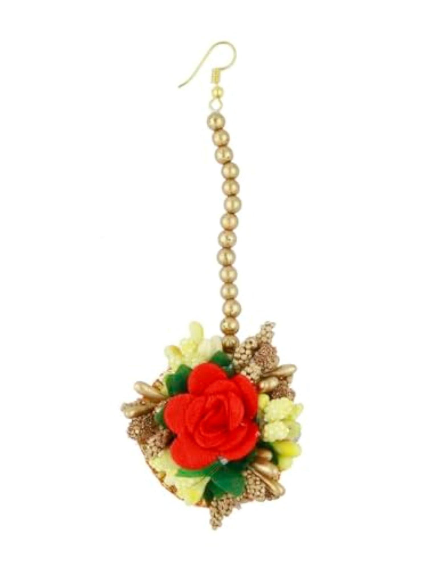 Colourful Artificial Flower Necklace Combo Set for Haldi and Mehndi