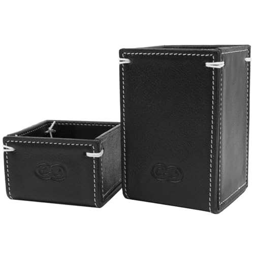 Porta Clips e Canetas LOGIS em Couro (Preto)
