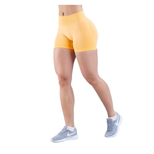 Short de yoga fitness sans couture : pantalon trois-quarts sport respirant taille basse