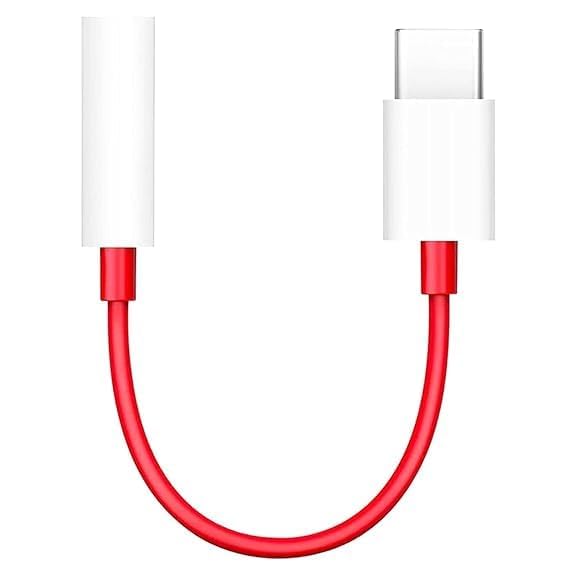 usb-c to 3.5mm headphone jack adapter, red and white | audio converter, compact design, plug and play, wired connection, universal compatibility