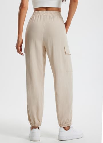 Libin Womens Cargo Linen Pants High Waisted Summer Casual Beach Parachute Travel Trousers Lightweight Joggers with Pockets2