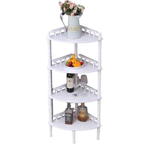 Vitrina de esquina de madera maciza de 118cm con diseño curvado de fácil montaje