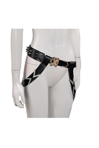 Jinx Cosplay Belt Costume Accessories Adult Women Steampunk Black Leather Belts for Game Props2