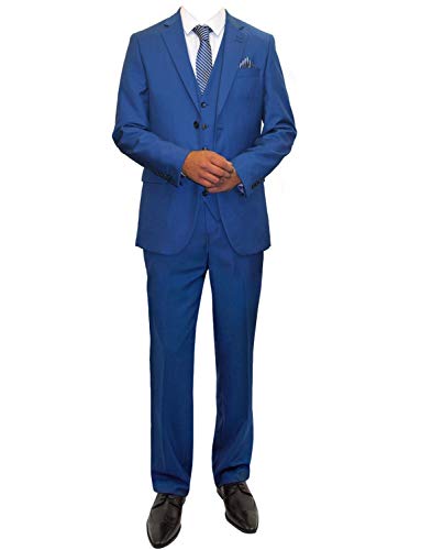 Costume de Mariage 3 Pièces Homme QZI Smokings Marié Deux Boutons Revers Entaillé