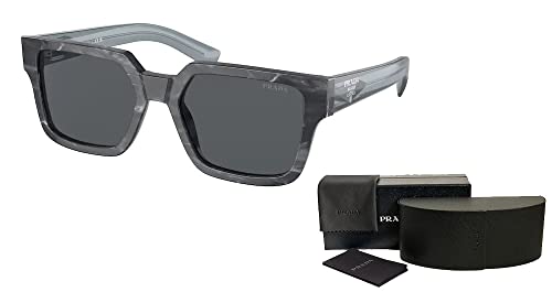Prada Pr03Zs 13F07T 54Mm Graphite Stone/Blue Vintage Pillow Sunglasses For Men + Bundle With Designer Iwear Eyewear Kit #TOP2