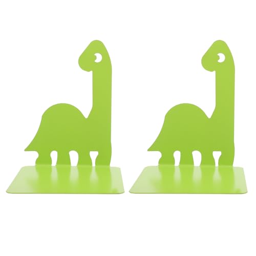 NOLITOY Sujetalibros Metálico Dinosaurio Verde Soporte Robusto y