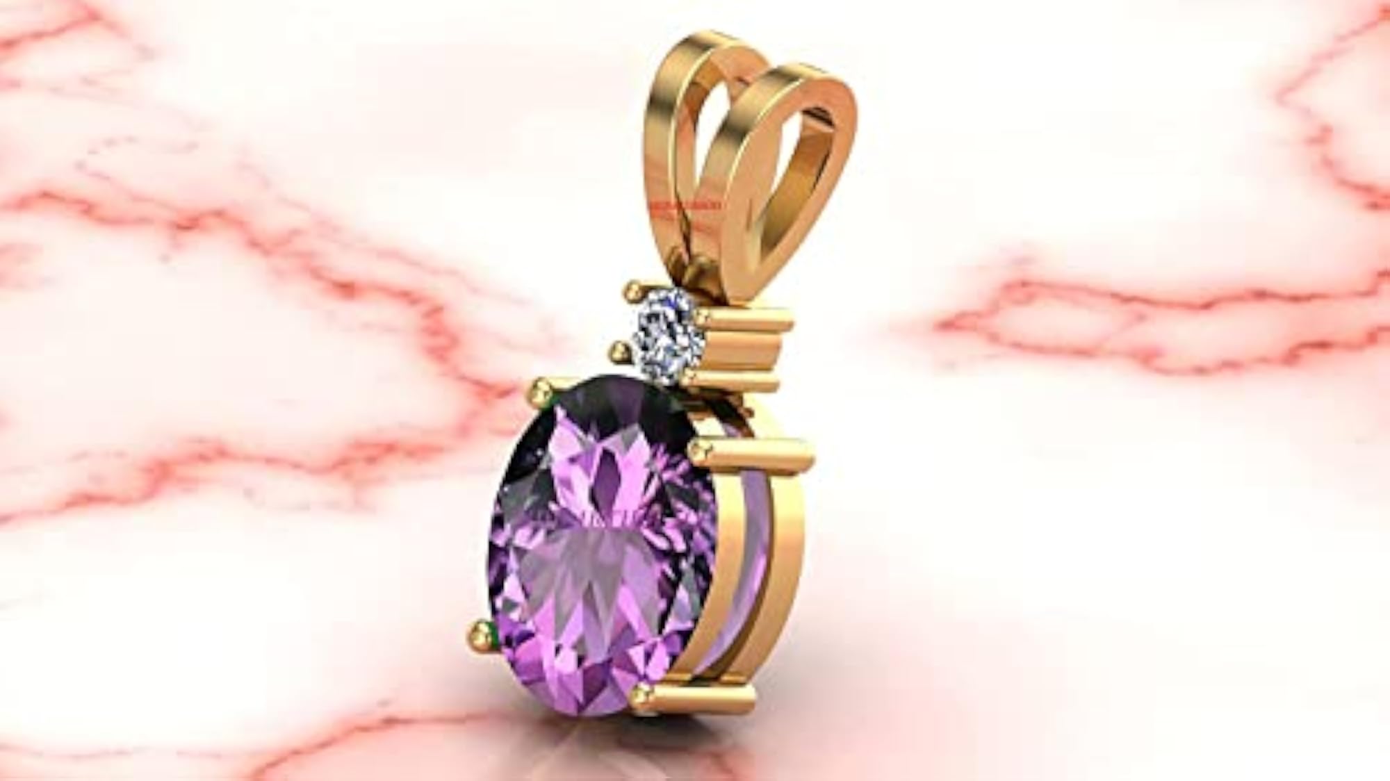 18.00 Ratti Natural Katela Amethyst Gold Plated Pendant, Gift for Her