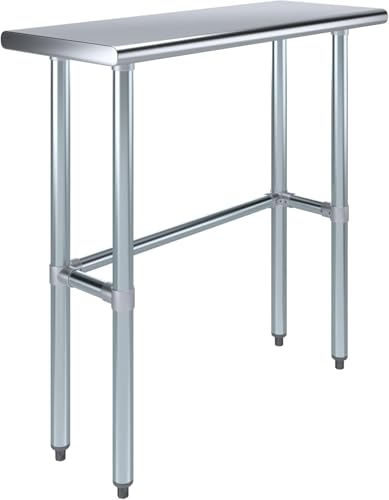 Image of 36 inchx14 inch Open Base Stainless Steel Work Table, NSF