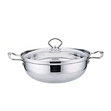 JECOMPRIS Olla De Sopa De Acero Inoxidable Para Cocinar Multifuncional Con Tapa De Vidrio Para Utensilios De Cocina Saludables Para Uso Doméstico