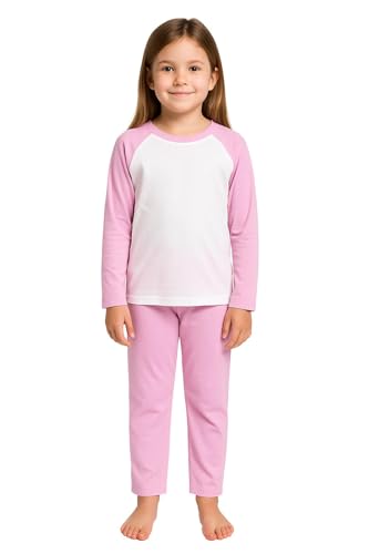 A2Z 4 Kids - A2Z 4 Kids Girls Boys Pjs Plain Pyjamas Set Lounge Suit Top Bottom - PJS Plain Baby Pink 13
