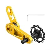 Tensor de cadena ajustable para bicicletas de una sola velocidad, con convertidor de plato ovalado y materiales para una mayor estabilidad de la cadena (dorado)