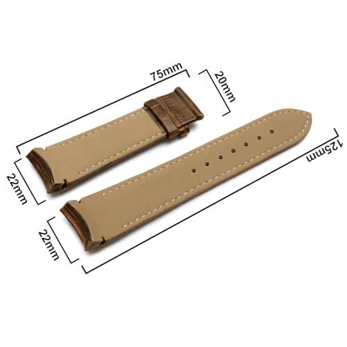 Image of DBLACK ''TST2'' Genuine Leather Watch Strap, Bamboo Pattern Design Watch Belt / / Compatible with Tissot Couturier 1853 & Other Models, Full-Padded Curved Watch Band (Choose Your Size & Color)