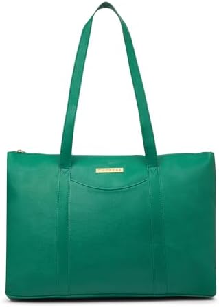 Caprese Basil Large Tote Bag for Women with Shoulder Straps | Fits Up to 16 Inch Laptop | Stylish Handheld Bag, Multi-Compartment Design for Work, Travel | Essentials & Daily Use (Bottle Green)