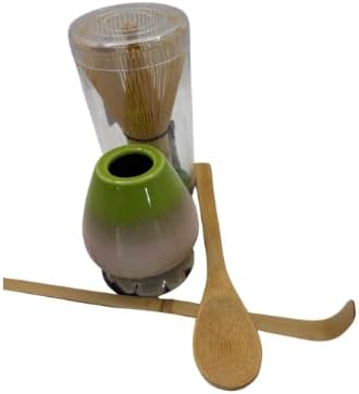 Matcha Set with Bamboo Whisk, Ceramic Holder, and Bamboo Spoon