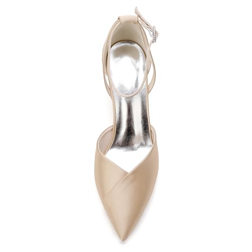 Women's Lace-Up Dress Heels Satin Formal Shoes w/ 6cm Stable Block Heel Comfort Fit Cushioned Sole for Special Occasions2