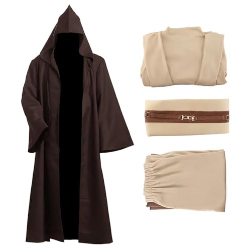 Kitimi Costume Je-d Bambini, Veste con Cappuccio Mantello, Costume Carnevale Bambino Vestito Cosplay Costume(Marrone 150)