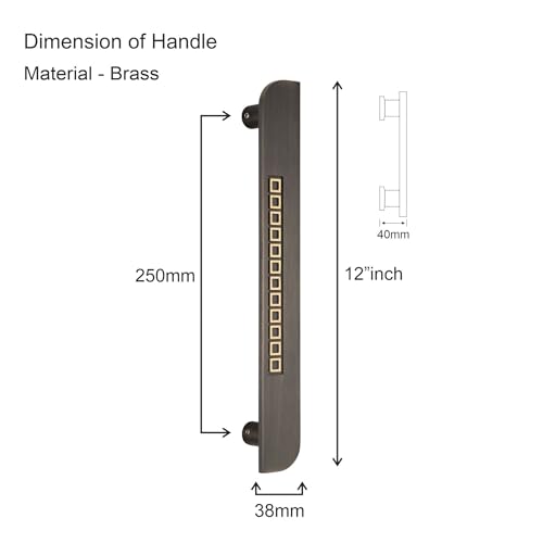 Image of COMPASS 12 inch Brass Main Door Handle | Door Handles for Main Door | Pull Handles for All The Doors of House | Office | Hotels | PH-235 (Pack of 1, Antique Finish)
