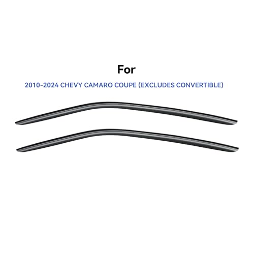 Image of Window Visors Rain Guards Shield for 2010-2025 Chevy Camaro Coupe, Out-Channel Window Vent Wind Deflectors Visors Shades for 10-25 Camaro (Excludes Convertible)