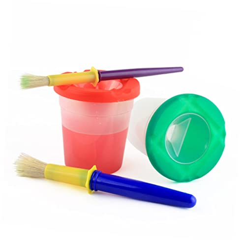 ifundom 5Set DIY Pigment Color Cup Fall Graffiti Tool for Spill Wash Cups with Paint Brushes Random Colors for Young Artists