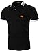 GNRSPTY Hombre Polo Manga Corta Costura en Contraste Escote Básico Golf Camisa Poloshirt Negocios Camiseta de Tennis Verano,Negro 1,L