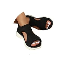 Sandales Femme été confortable Orthopédique Bout Ouvert Chaussures Antidérapant Respirantes DéContractéEs Sandales de plage Leger Boho Platform Sandals, Mode été 2025 Femmes