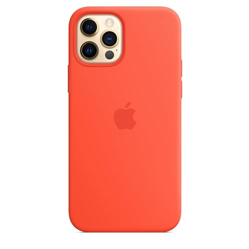 Image of Apple iPhone 12 and iPhone 12 Pro Silicone Case with Magsafe - Electric Orange