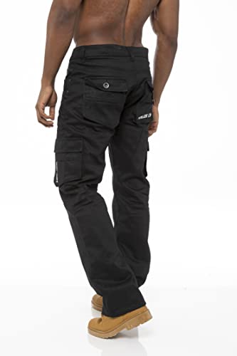 BRAND KRUZE KZ103 Pantalon cargo en denim pour homme Toutes tailles, Noir , 34W / 34L – vue 3