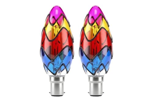 TBE LIGHTING - Bombillas LED decorativas de 4 W, base de bayoneta pequeña B15, diseño vintage pintado, iluminación ambiental blanca cálida para el hogar, cafetería, bar y accesorios decorativos