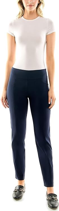 Zac & Rachel Women's Millennium Fabric Pull-On Slim Leg Pant, Navy Blazer, 6S4