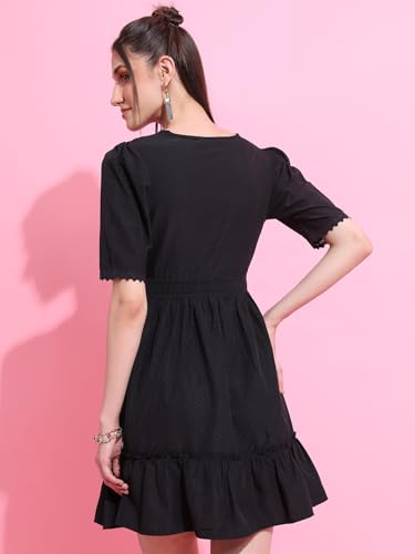 Image of Tokyo Talkies Women A-line Black Mini /Short Dress